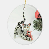 エジプトマウ猫グレーセラミックオーナメント セラミックオーナメント (左)