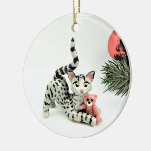 エジプトマウ猫グレーセラミックオーナメント セラミックオーナメント (左)