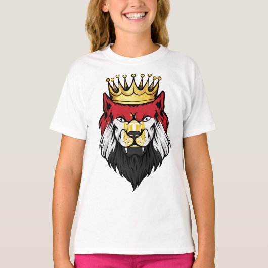 エジプトライオンキング国旗 Tシャツ (正面)
