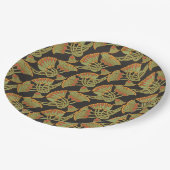 エジプトロータス&パピルス黒紙プレート ペーパープレート (アングル)