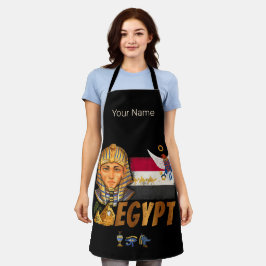 エジプトヴィンテージファラオ国旗とピラミッドのお土産 エプロン