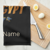 エジプトヴィンテージファラオ国旗とピラミッドのお土産 キッチンタオル (四つ折り)