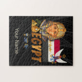 エジプトヴィンテージファラオ国旗とピラミッドのお土産 ジグソーパズル (横)