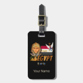 エジプトヴィンテージファラオ国旗とピラミッドのお土産 ラゲッジタグ (正面縦)