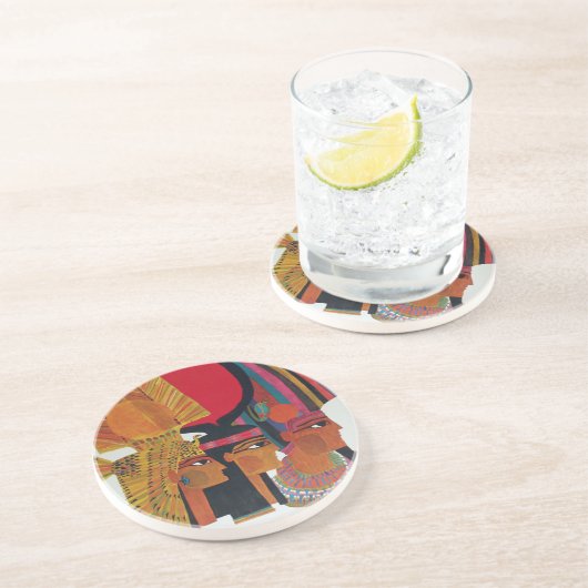 エジプトヴィンテージ航空旅行古代文化観光 コースター (側面)