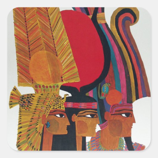 エジプトヴィンテージ航空旅行古代文化観光 スクエアシール (正面)