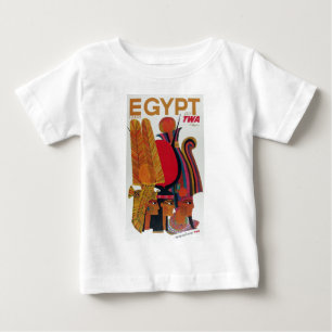 エジプトヴィンテージ航空旅行古代文化観光 ベビーTシャツ
