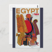 エジプトヴィンテージ航空旅行古代文化観光 ポストカード (正面/裏面)