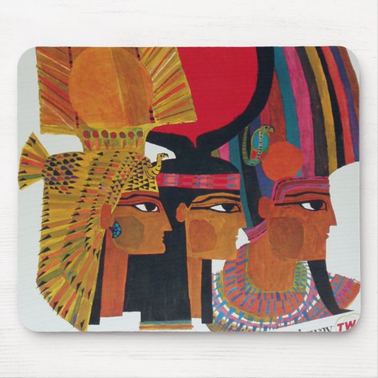 エジプトヴィンテージ航空旅行古代文化観光 マウスパッド (正面)