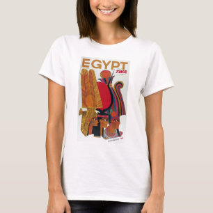 エジプトヴィンテージ航空旅行古代文化観光 Tシャツ