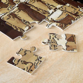 エジプト人のAbu Simbelの寺院 ジグソーパズル (側面)