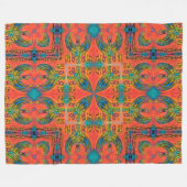 エジプト人のHorusのマジックのピラミッドパターン フリースブランケット (正面(横))