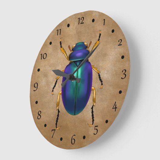 エジプト人はオオタマオシコガネのカブトムシを紙やすりで磨きます ラージ壁時計 (傾斜)