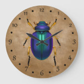 エジプト人はオオタマオシコガネのカブトムシを紙やすりで磨きます ラージ壁時計 (正面)