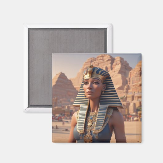 エジプト人女性マグネット。エジプトの女王。 マグネット (正面/裏面)