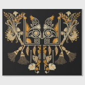 エジプト伝統的のア縁どート金ゴールド作成ハンドm ラッピングペーパー (フラット)