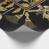 エジプト伝統的のア縁どート金ゴールド作成ハンドm ラッピングペーパー (角)