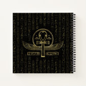 エジプト十字 – アンク語 – 金ゴールドと黒 ノートブック (裏面)