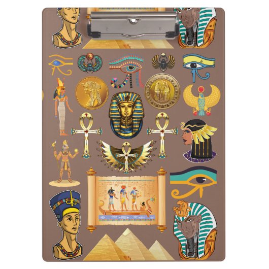 エジプト古代のヒエログリフ模様シンボル クリップボード (正面)