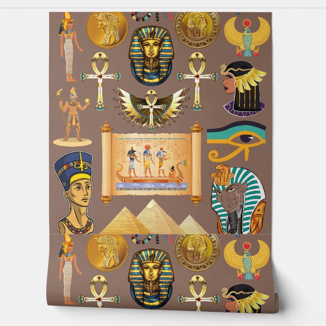 エジプト古代の象形文字パターンシンボル 壁紙 (ほどく)