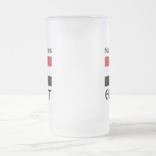 エジプト国パーソナライズされた旗 フロストグラスビールジョッキ (中央)