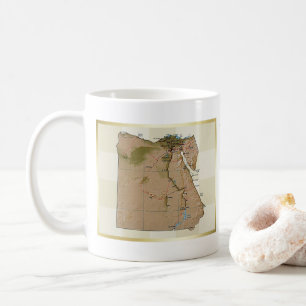 エジプト国旗と地図マグ コーヒーマグカップ