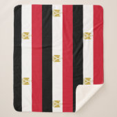 エジプト国旗と愛国心シェルパ毛布 シェルパブランケット (正面)