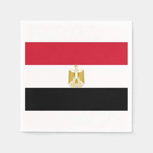 エジプト国旗のナプキン スタンダードカクテルナプキン (正面)
