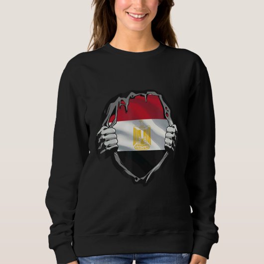 エジプト国旗のハート スウェットシャツ (正面)
