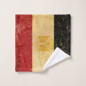 エジプト国旗のヴィンテージ グランジ バスタオルセット (ウォッシュタオル)