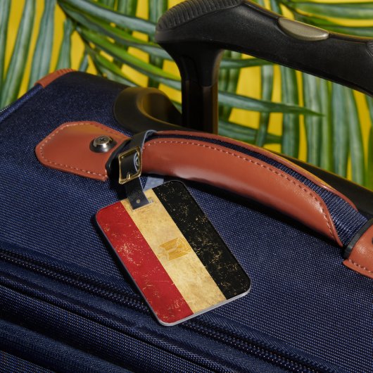 エジプト国旗のヴィンテージ グランジ ラゲッジタグ (正面インサイチュ1)