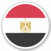 エジプト国旗の丸いシール シール (正面)