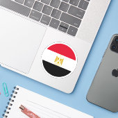エジプト国旗の丸いシール シール (ノートパソコンとiPhone)