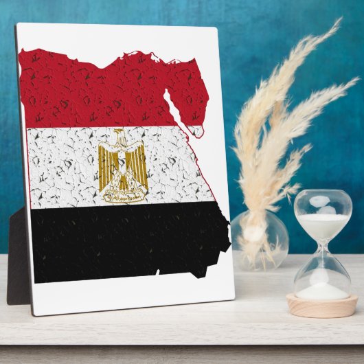 エジプト国旗の地図クラックル フォトプラーク (側面)