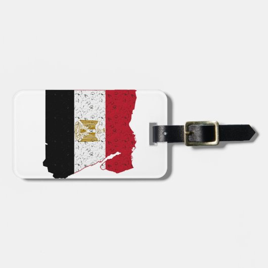 エジプト国旗の地図クラックル ラゲッジタグ (正面横)