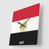 エジプト国旗の愛国心 スクエア壁時計 (傾斜)
