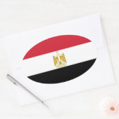 エジプト国旗の楕円ステッカー 楕円形シール (封筒)