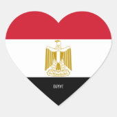 エジプト国旗の輝かしい愛国心 ハートシール (正面)