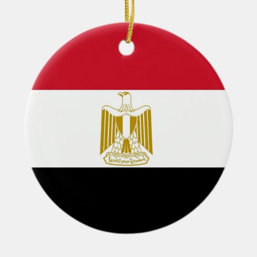 エジプト国旗を持つオーナメント セラミックオーナメント (正面)