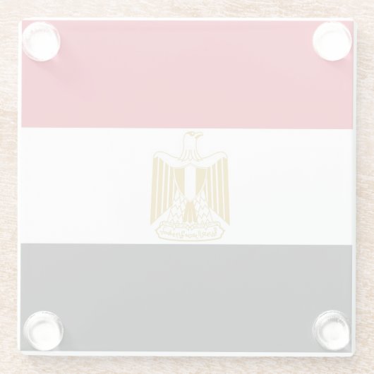 エジプト国旗を持つガラスコアスター ガラスコースター (裏面)