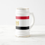 エジプト国旗を持つマグカップ ビールジョッキ (正面右)