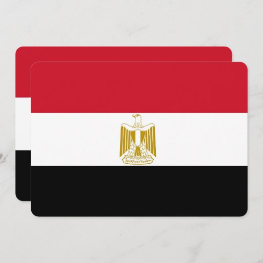 エジプト国旗を持つ愛国的招待状 招待状 (正面/裏面)
