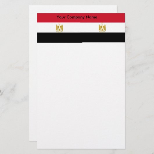 エジプト国旗を持つ文房具 便箋 (正面/裏面)