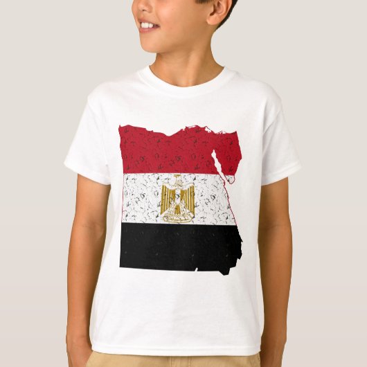 エジプト国旗マップクラックル Tシャツ (正面)