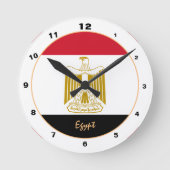 エジプト国旗、エジプトトレンディーファッション/デザイン時計 ラウンド壁時計 (正面)