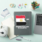 エジプト国旗 チャーミングな愛国心あふれる地図 シール (iPadカバー)