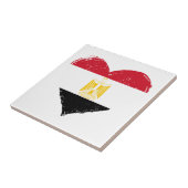 エジプト国旗 ハート セラミックタイル(ダメージ加工) タイル (側面)