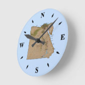 エジプト地図の時計 ラウンド壁時計 (傾斜)