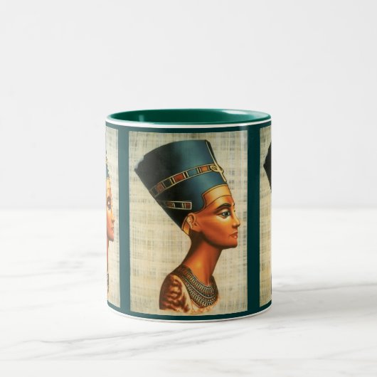 エジプト女王ネフェティティ古代史飲み物用品 ツートーンマグカップ (中央)