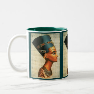 エジプト女王ネフェティティ古代史飲み物用品 ツートーンマグカップ